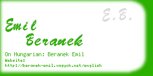 emil beranek business card